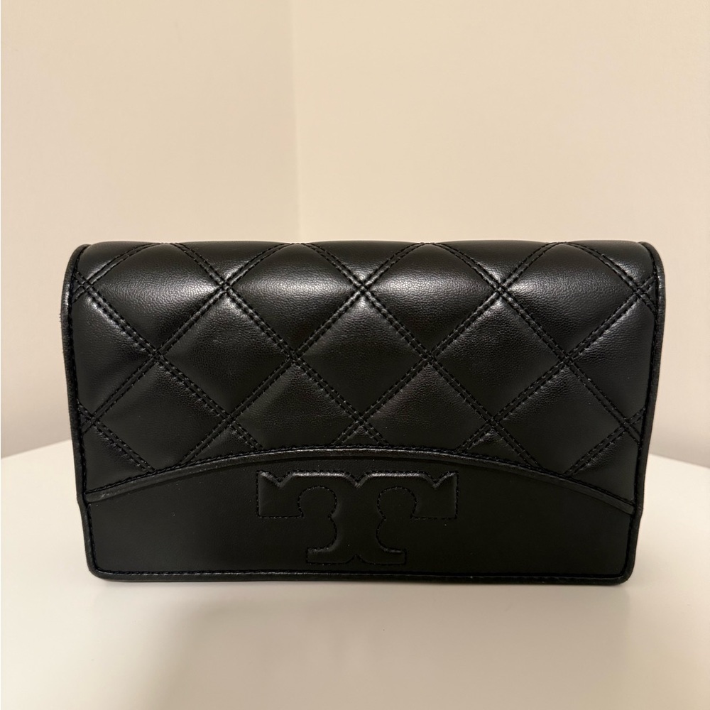 Tory Burch Black Quilted Clutch